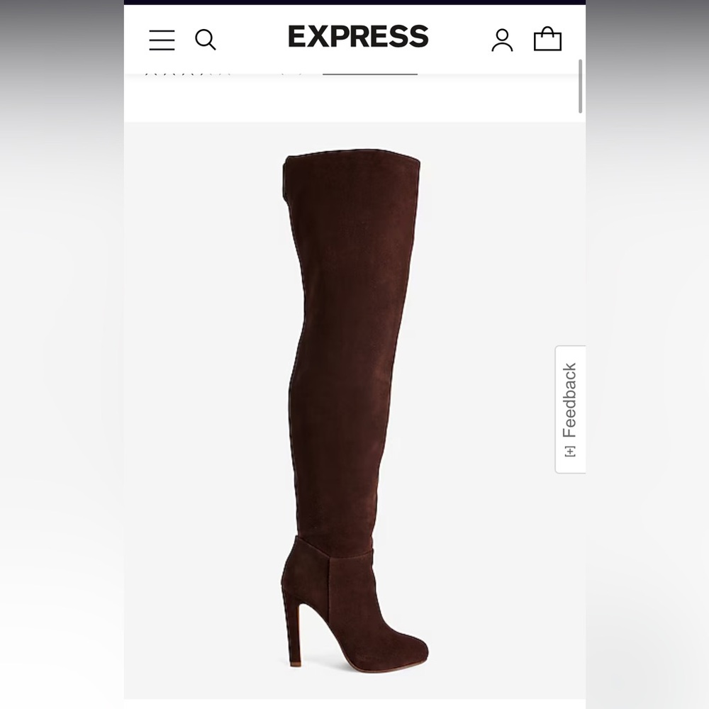 Express brown suede over thee knees boots